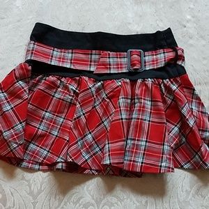 Red plaid "school girl" skirt